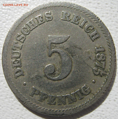  Империя	5 пфеннигов 1875 F до 24.10. - IMG_4110.JPG