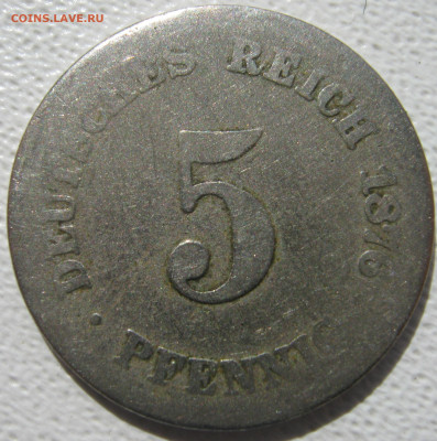  Империя	5 пфеннигов 1876 G до 24.10. - IMG_4124.JPG