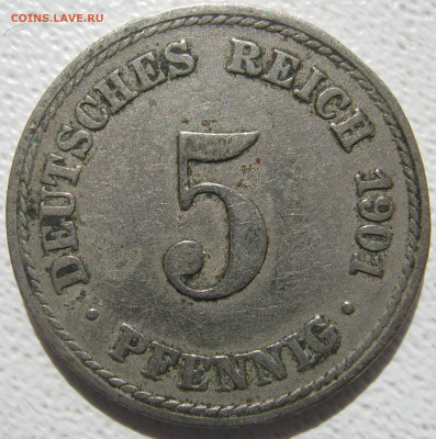  Империя	5 пфеннигов 1901 A до 24.10. - IMG_4150.JPG