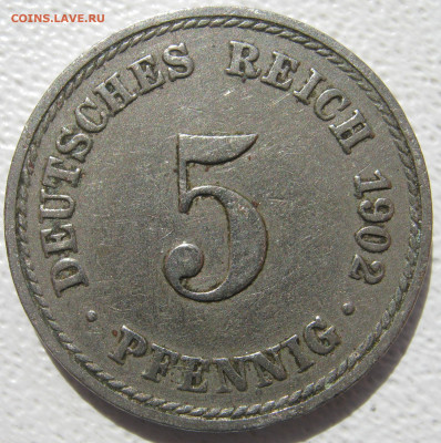  Империя	5 пфеннигов 1902 A до 24.10. - IMG_4156.JPG