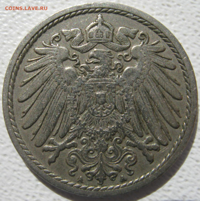  Империя	5 пфеннигов 1909 A до 24.10. - IMG_4187.JPG