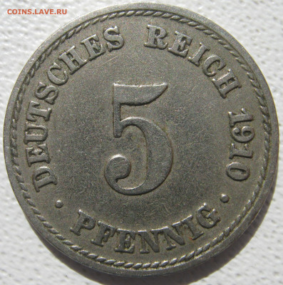  Империя	5 пфеннигов 1910 A до 24.10. - IMG_4192.JPG