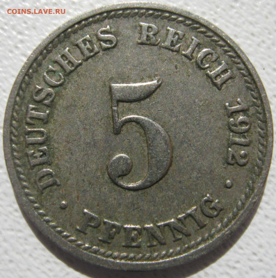  Империя	5 пфеннигов 1912 D до 24.10. - IMG_4202.JPG