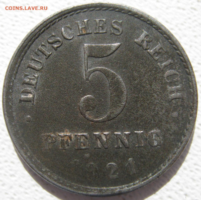  Империя 5 пфеннигов 1921 A (Fe) до 24.10. - IMG_4327.JPG