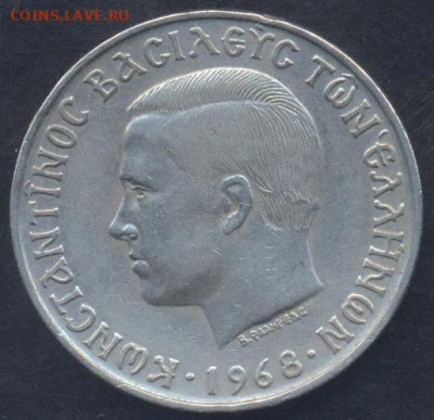 Греция 10 драхм 1968 г.   24.10.2025 г. 22 -00 МСК. - Греция1