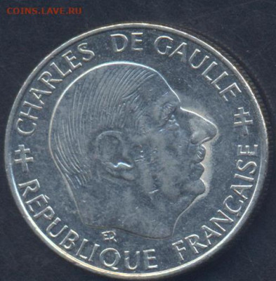 Франция 1 франк 1988 г.  24.10.2025 г. 22 -00 МСК. - Франция1