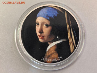 500фр 2017 Камерун Вермеер Девушка с жемчуж. серьгой, Ag925 - Ю Камерун Жемчуг-1
