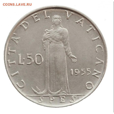 ЗАНИМАТЕЛЬНАЯ НУМИЗМАТИКА - vatican_city-50-lire-1955