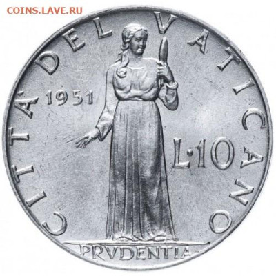 ЗАНИМАТЕЛЬНАЯ НУМИЗМАТИКА - vatican_city-10-lire-1951