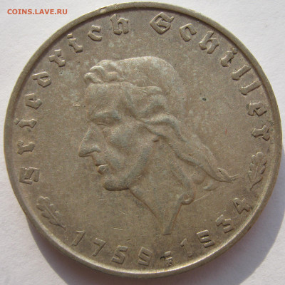 Германия 3 рейх 2 рейхсмарки 1934 F Фридрих Шиллер до 27.10. - IMG_2524.JPG