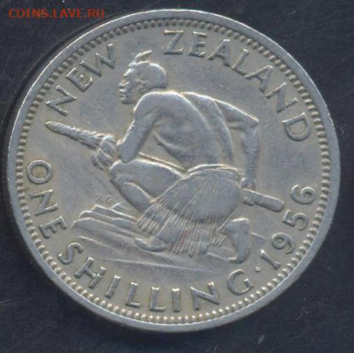 Новая Зеландия 1 шиллинг 1956 г. 27.10.2025 г. 22 -00 МСК. - Зеландия шиллинг