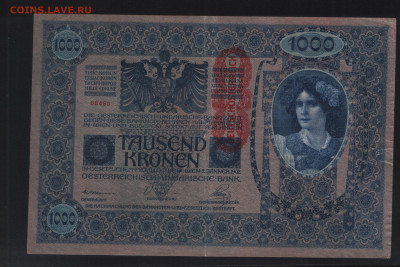 Австро-Венгрия. 1000 крон образца 1902 года до 28.10. - 1000 крон аверс