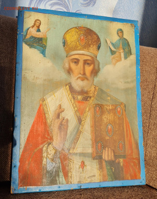 Старинная большая икона Николай Чудотворец зимний до 29.10. - 20250122_101858