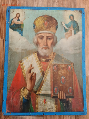 Старинная большая икона Николай Чудотворец зимний до 29.10. - 20250122_101957