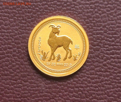 Золото 9999 1,555 г. Австралия Год Козы 2010 5 долларов - Коза