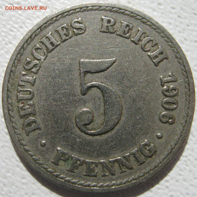  Империя	5 пфеннигов 1906 A до 01.11. - IMG_4162.JPG