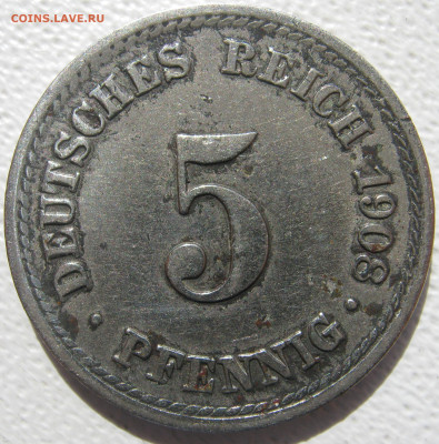  Империя	5 пфеннигов 1908 F до 01.11. - IMG_4180.JPG