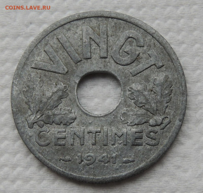 Франция 20 сантимов 1941 VINGT до 2.11.2025 - Франция 20 сантимов 41.JPG