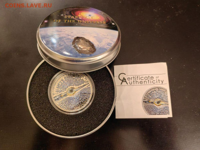 5дол 2013 О-ва Кука, Челябинский метеорит, Ag925, до 06.11 - Ю Метеорит Челяба-1