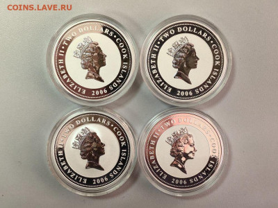 2дол 2006 О-ва Кука. Поэты серебряного века (4шт), Ag999 - ЯЯ Поэты-2