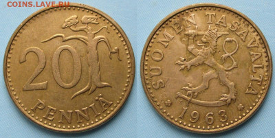 Финляндия 20 пенни 1963 до 07-11-25 в 22:00 - Финляндия 20 пенни 1963 S    170-к149-13191