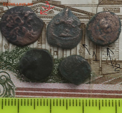 24 уставших античных медных монеты - 1