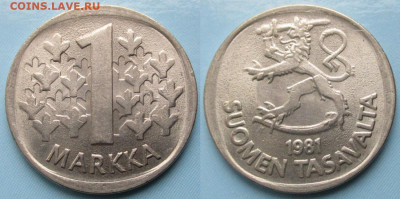 Финляндия 1 марка 1981 до 09-11-25 в 22:00 - Финляндия 1 марка 1981    204-ас129-4875