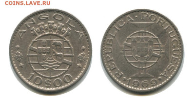 Португальская Ангола 10 эскудо 1969 до 22.00 мск 07.11.2025 - ангола 10 эскудо 1969