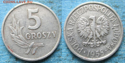 Польша 5 грошей 1958 до 09-11-25 в 22:00 - Польша 5 грошей 1958     12585