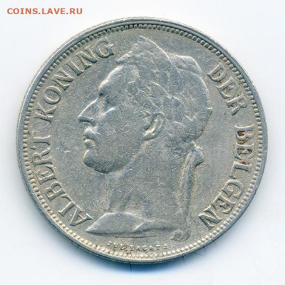 Бельгийское Конго 1 франк 1928 до 9.11. - Бельгийское-Конго_1франк-1928_ALBERT-KONING-DER-BELGEN_А