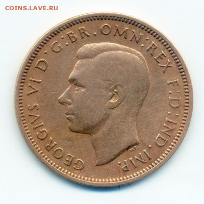 Британия ½ пенни 1938 до 9.11. - Британия_пол-пенни-1938_А