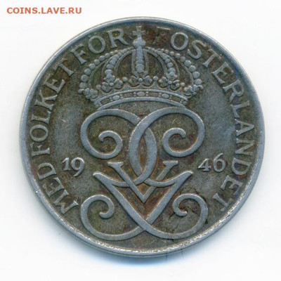 Швеция 5 эре 1946 до 9.11. - Швеция_5эре-1946_А