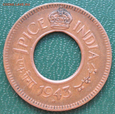 Британская Индия 1 пайс 1943 (круглая корона) до 08.11.2025 - 1 пайс 1943_1
