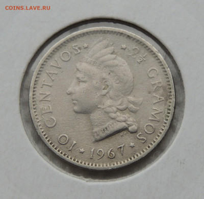 Доминикана 10 сентаво 1967 до 9.11.2025 - Доминикана 10 сентаво 67.JPG