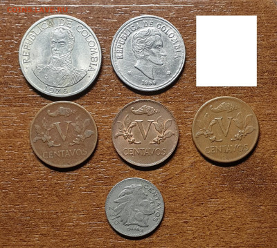 Колумбия, 6 монет одним лотом с 1959- 1976 гг - 20240131_165050
