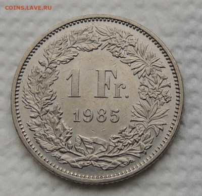 Швейцария 1 франк 1985 до 9.11.2025 - Швейцария 1 франк 85.JPG