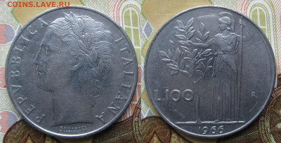 Италия 100 лир 1966  до 11-11-25 в 22:00 - Италия 100 лир 1966    531