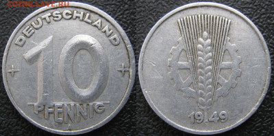 ГДР 10 пфеннигов 1949 А до 11-11-25 в 22:00 - ГДР 10 пфеннигов 1949 А    7356