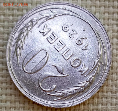 20 копеек 1929 года Штемпельный Блеск до 8.11 в 22.00 - 1762358801233