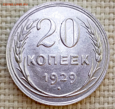 20 копеек 1929 года Штемпельный Блеск до 8.11 в 22.00 - 1762358736759