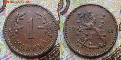 Финляндия 1 марка 1941 до 12-11-25 в 22:00 - Финляндия 1 марка 1941    10231