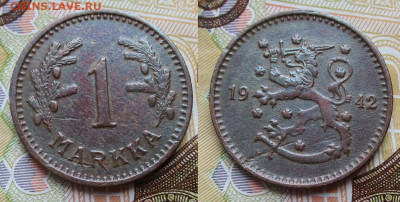 Финляндия 1 марка 1942 до 12-11-25 в 22:00 - Финляндия 1 марка 1942 S    10219