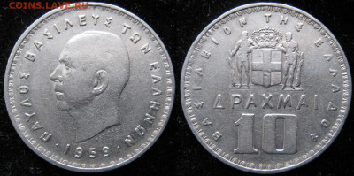 Греция 10 драхм 1959  до 12-11-25 в 22:00 - 9 38 Греция 10 драхм 1959    2561