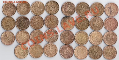 1,2,5,10 pfennig ФРГ и ГДР по 10 рублей - ФРГ10.