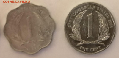 две монеты 1 цент Восточно Карибские штаты до 10.11 до 22.00 - ВК