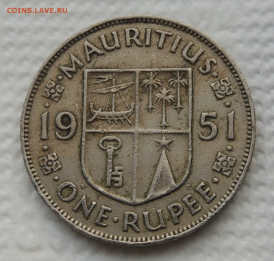 Маврикий 1 рупия 1951 до 9.11.2025 - Маврикий 1 рупия 51.JPG