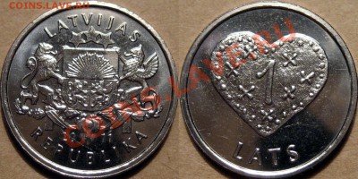 Латвия, 1 лат 2011 г. "Пряник Сердце", до 24.02.2012 22-00 - 1латСердце