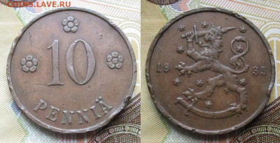 Финляндия 10 пенни 1935  до 13-11-25 в 22:00 - Финляндия 10 пенни 1935    10245