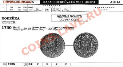 Копия пробной монеты: копейка 1730 всадник до 26.02.12 22 - копейка-1730-каталог.JPG