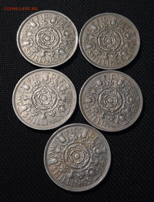 АНГЛИЯ 2 ШИЛЛИНГА 1956 - 1967 года 5 монет в лоте До 14.11 - 20251018_222732